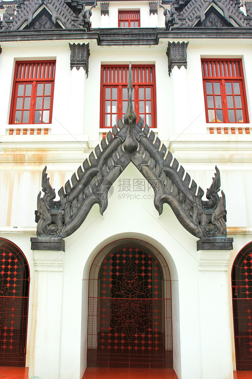 曼谷的Loha Prasat铁庙窗户地标白色旅行建筑学宗教吸引力石头佛教徒寺庙图片