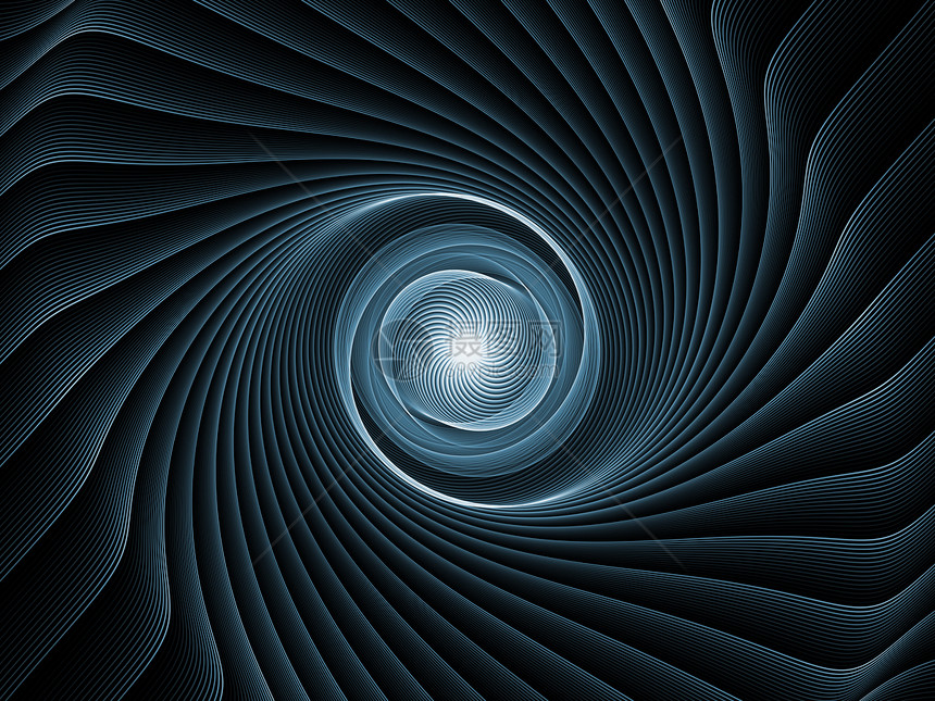分形沉积能量螺旋装饰品蓝色中心运动旋转径向设计几何学漩涡图片