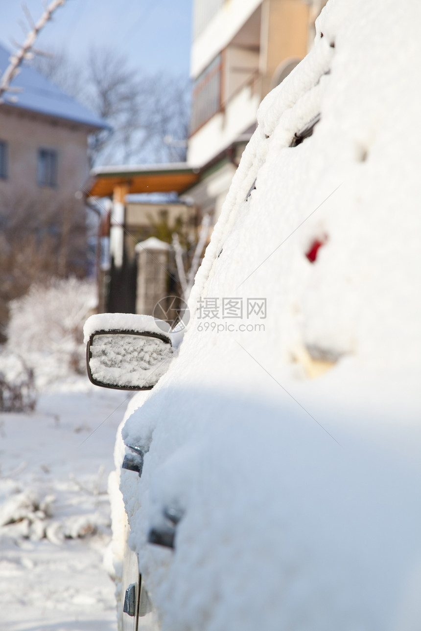 镜镜子季节反射雪堆车辆下雪天气窗户宏观土地暴风雪图片