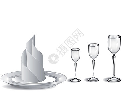 白色杯葡萄酒杯和白板插画