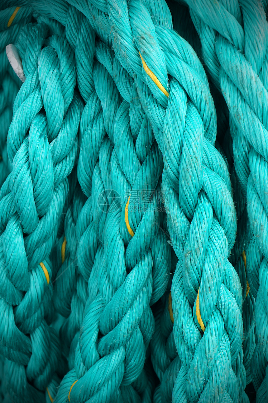 大型船舶电缆背景停泊处帆船安全绿色航海海洋码头绳索蓝色磨损图片