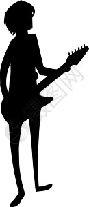 吉他手的黑色影集背景图片