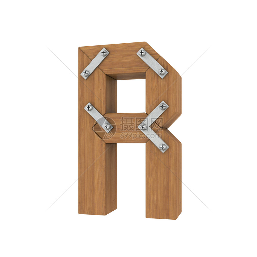 Wooden 字母R图片