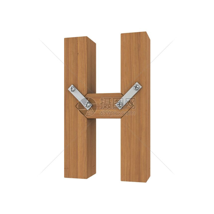 Wooden 字母H图片