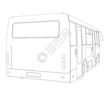 大巴士 电线框架物流金属插图绘画技术公共汽车射线工程草图运输车背景图片