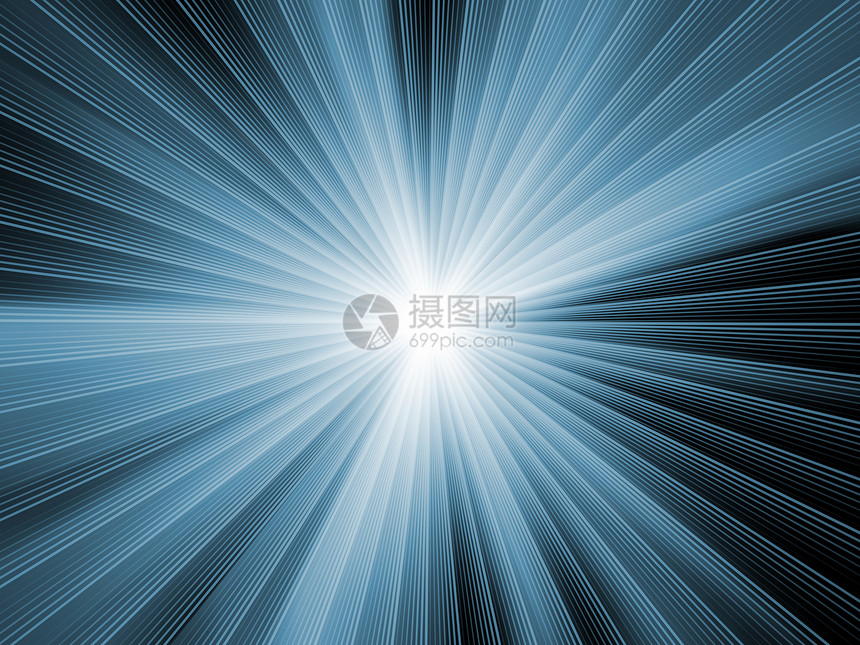 分形沉积的能量设计元素蓝色辐射光束渲染装饰品中心数学射线图片