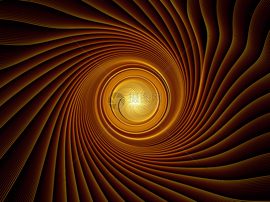 分形沉积的能量渲染黑色黄色射线金子数学中心几何学光束辐射图片