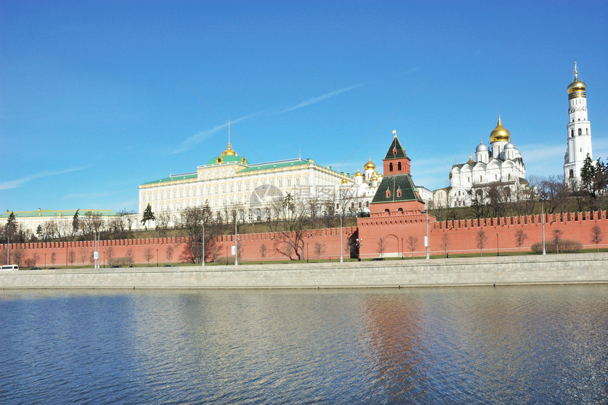 莫斯科大克里姆林宫游览城市教会中心蓝色钟楼建筑学博物馆首都建筑图片