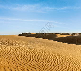 印度拉贾斯坦邦Thar沙漠的Dunes旅行日落土地沙丘沙漠观光风景日光旅游天空背景