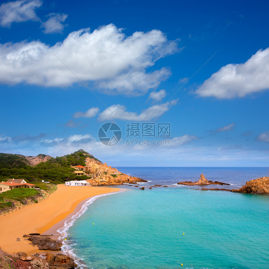 巴利阿里群岛Menorca的旅行场景海岸假期岩石地标支撑海洋海景天空图片