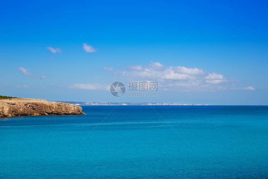 巴利阿里奇Ciutadella岛Talaier海滩海岸波浪旅行晴天海岸线泡沫海洋岩石天堂太阳图片