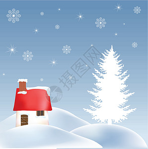 圣诞村精神插图灯笼问候语雪人喜悦背景图片