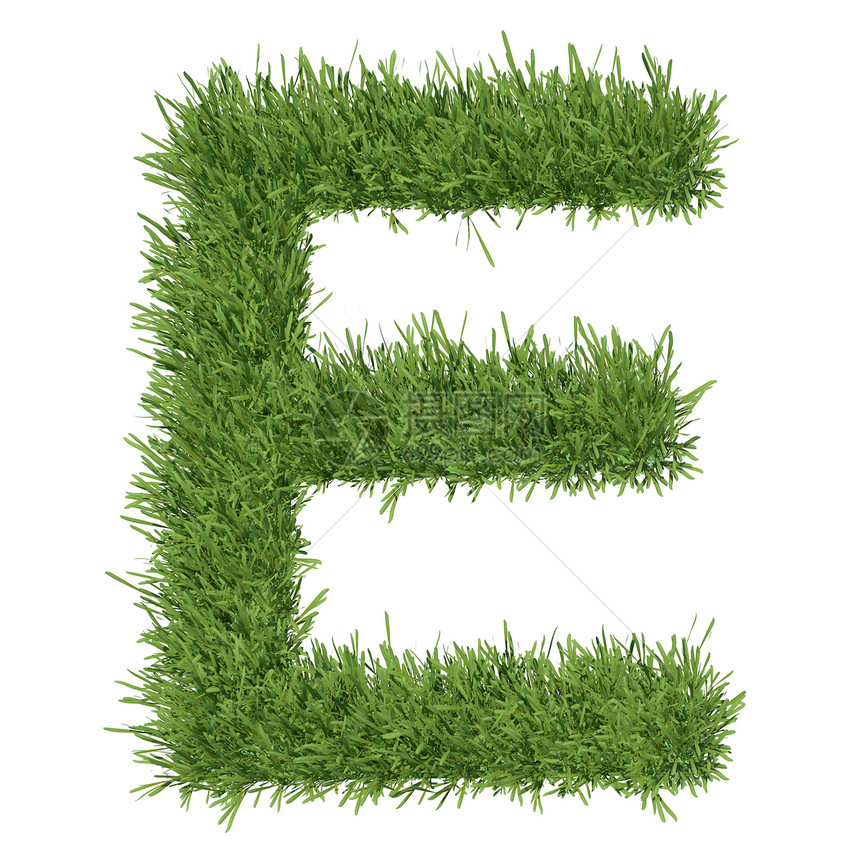 以草草制成的字母字母生态草皮艺术植物地球草地白色数学环境数字图片