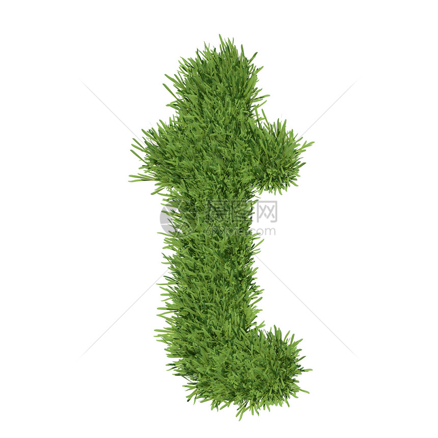 以草草制成的字母字母字体艺术白色地球绿色植物生长插图环境草皮植物图片