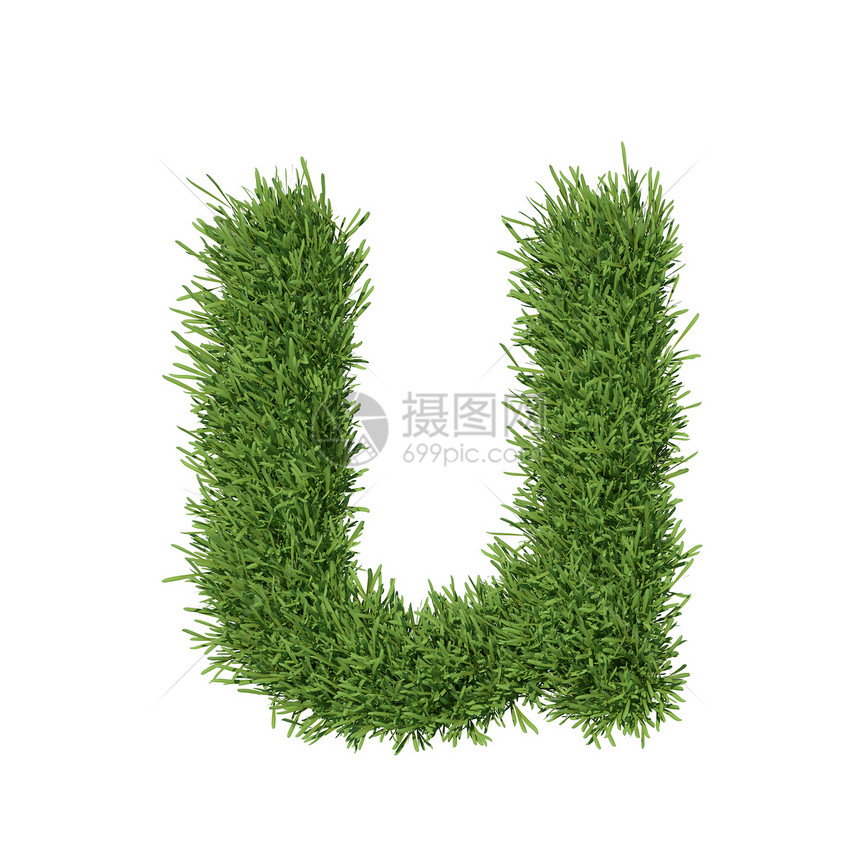 以草草制成的字母字母生长草皮数学字体草地场地植物环境绿色植物插图图片