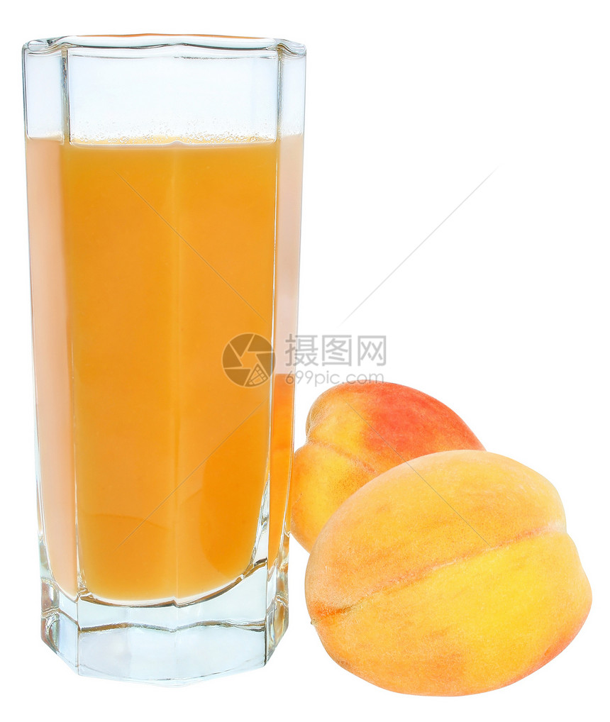 桃桃子黄色食物水果茶点玻璃果汁图片