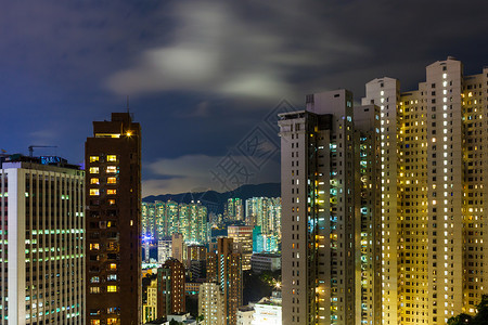 DOWNTOWN香港市中心区Downtown城市人口市中心公寓鸟瞰图民众住房建筑房屋景观背景
