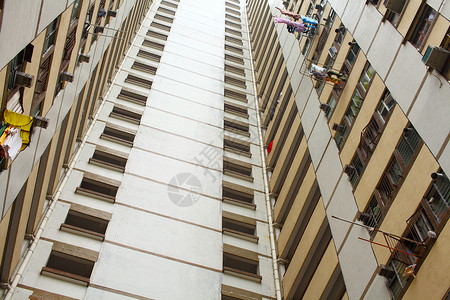 香港的公屋市中心住房人口公寓居所窗户民众住宅建筑房屋公寓楼高清图片素材