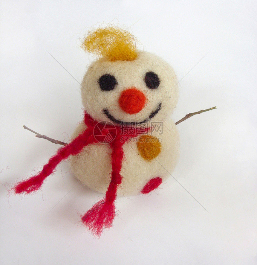 有趣的雪人动物乐趣装饰品手工塑像羊毛毛毡雕塑图片