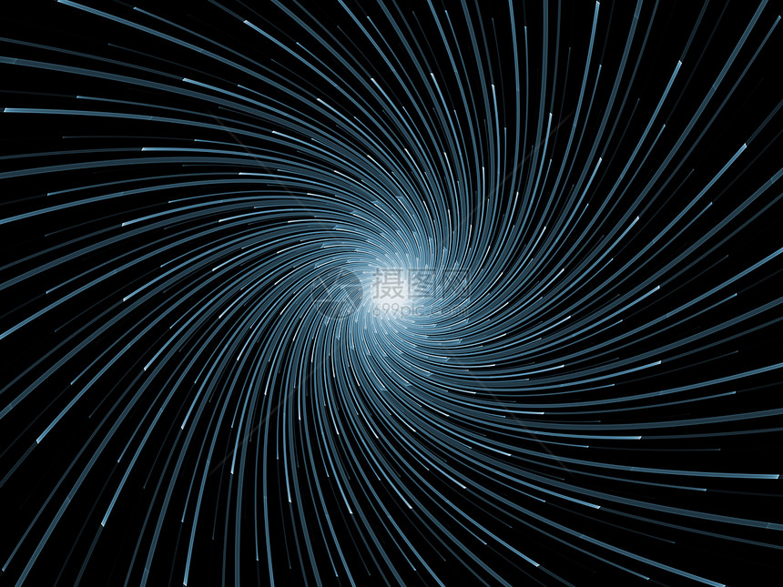 分形沉积概念涡流射线数学黑色设计辐射螺旋装饰品中心蓝色图片
