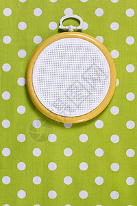 背景工艺手工风格装饰棉布爱好编织圆形纤维绿色背景图片