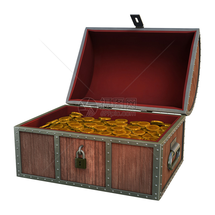 宝藏胸海盗树干案件棕色货币冒险财富金子插图盒子图片