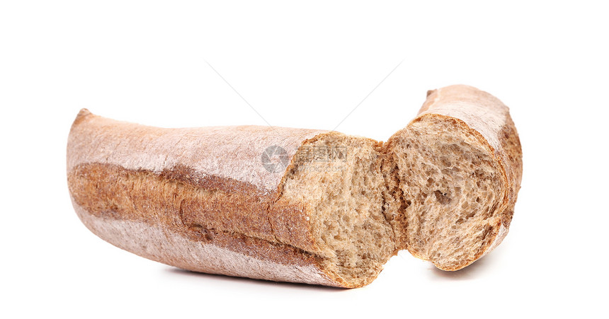 折断长棕色面包早餐白色谷物食物生活糖类水平美食面粉包子图片