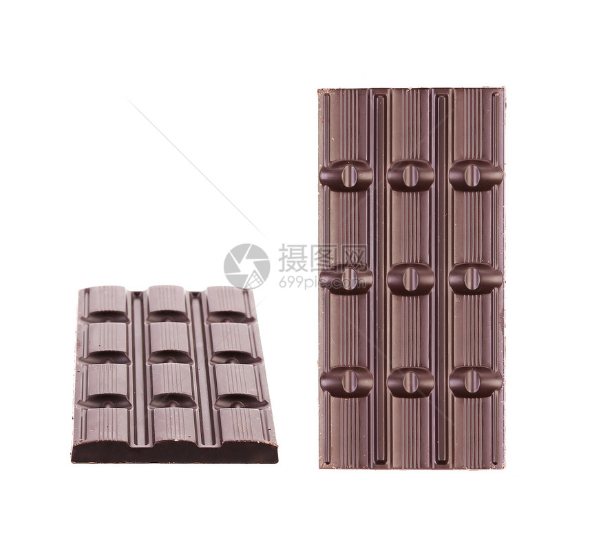 两条深色巧克力条照片食物巧克力味道糖果片段甜点正方形花絮瓷砖图片