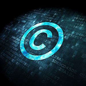数字背景上的法律概念版权像素化电脑展示作者贸易专利数据执照法庭商业背景图片