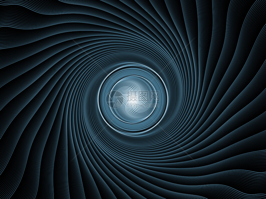 分形沉积能量旋转蓝色数学中心螺旋光束径向渲染射线辐射图片
