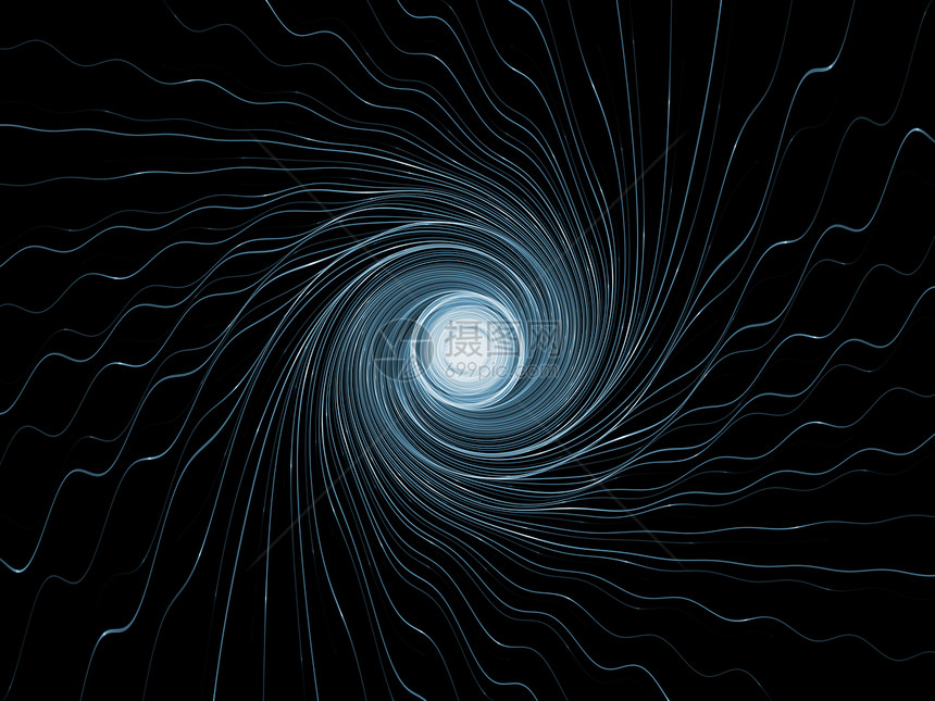 分形沉积概念元素涡流蓝色运动黑色辐射几何学漩涡径向中心图片