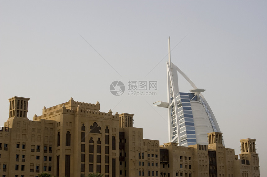 迪拜 UAE 世界著名的地标建筑学城市酒店国际场景帆船旅行建筑天空图片