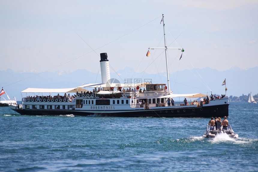 海 湖客船风景甲板海景游轮帆船林道汽船航行地平线图片