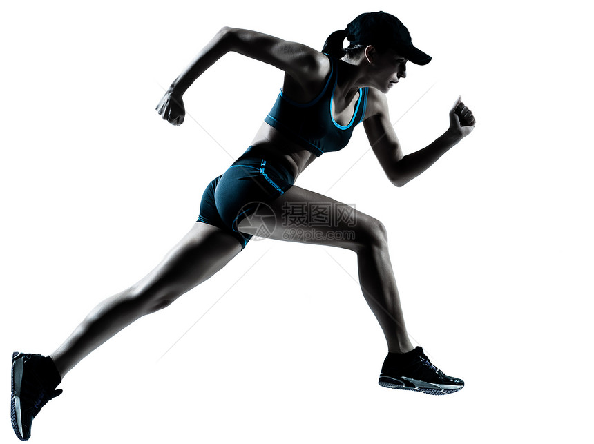 妇女跑步运动员运行环影图片