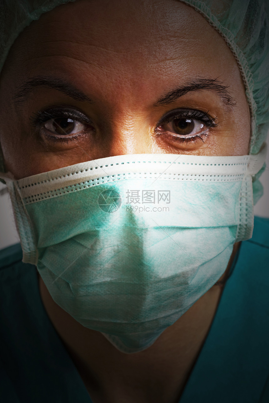从事医疗清洗手术的戏剧护士卫生眼睛外表医学界医生磨砂膏成人外科棕色阴影图片