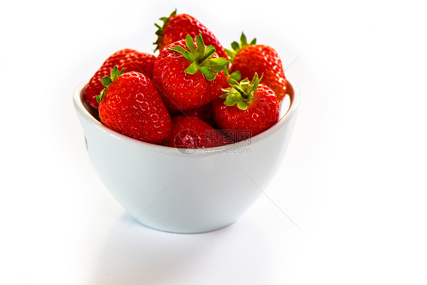 草莓碗营养宏观叶子盘子水果蔬菜食物饮食杯子美食图片