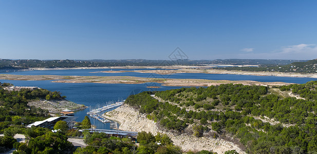 贾维斯湖码头淡水天空蓝色全景气候变化水库娱乐沙漠干旱背景