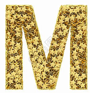 字母 M 由白色的金星组成背景图片