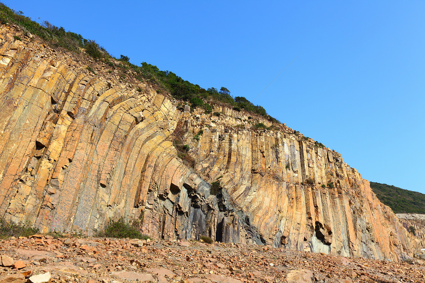 香港国家地理公园全国地籍公园环境岩石石头柱子森林火山棕色天空地质爬坡图片