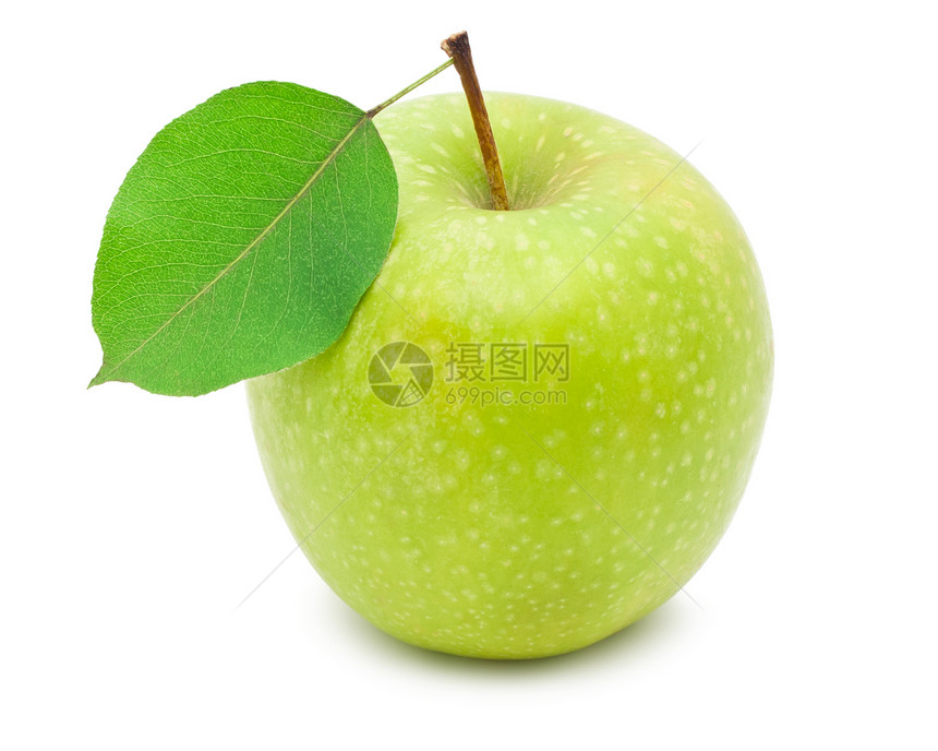 苹果绿色水果白色农业叶子小吃节食饮食果汁甜点图片