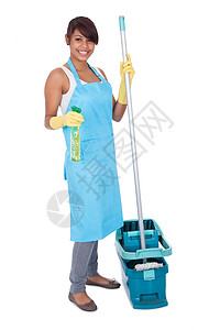 清扫时玩得开心的女人女孩家务家政房子主妇手套成人女佣家庭服务打扫高清图片素材