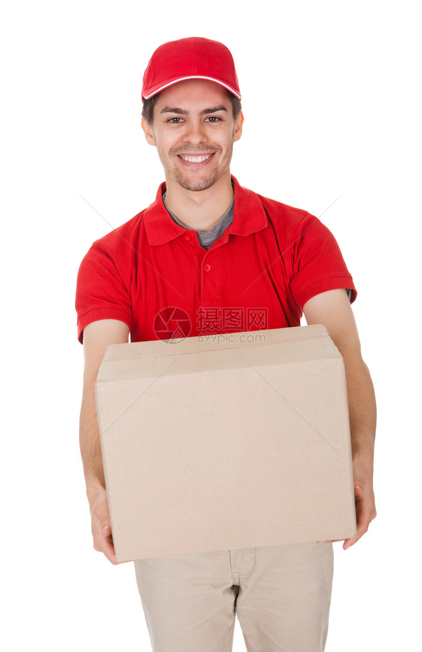 运送包裹的运货包送货纸盒信使代理人运输男人邮政邮递员导游白色图片