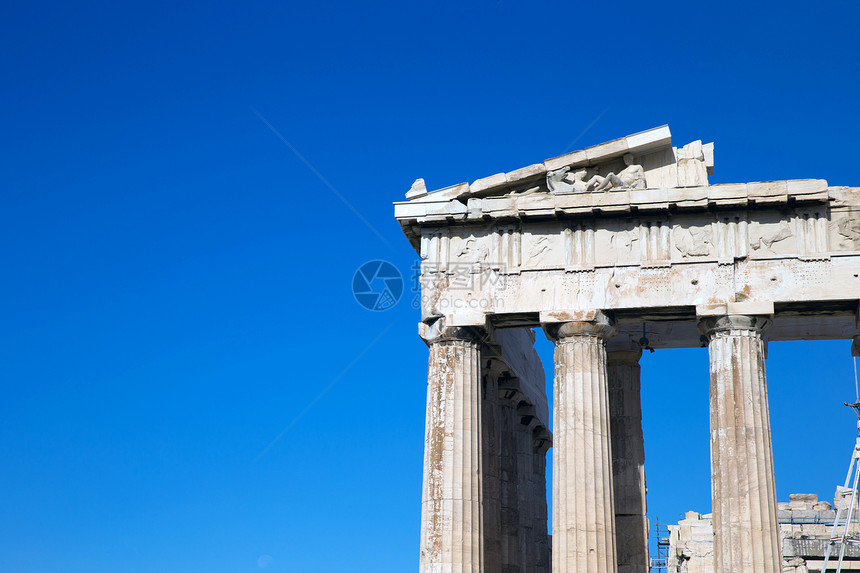 雅典大都会教友会建筑改造翻拍损害废墟石工寺庙装修衰变雕像图片
