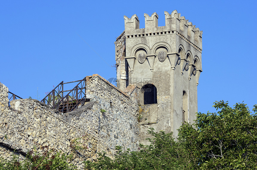 圣乔瓦尼塔楼蓝色棕色历史旅游城堡地球红色民间天空绿色图片