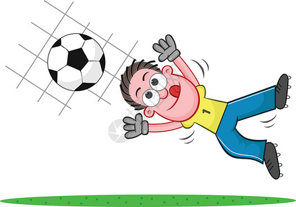 足球守门员Cartoon 目标守门员抓球锦标赛运动员行动分数团队游戏防御联盟足球漫画插画