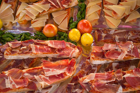 伊比利亚火腿西班牙美食吐司高清图片