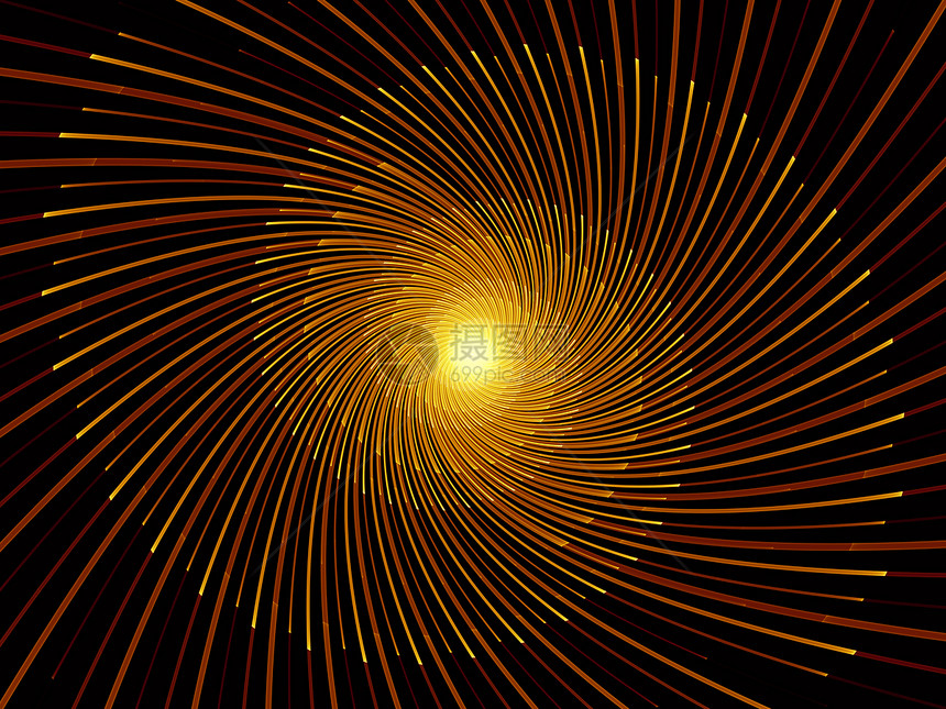 碎形沉积安排射线装饰品螺旋运动中心光束黑色漩涡数学黄色图片