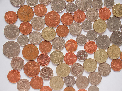 英镑货币便士硬币英语王国团结的高清图片素材
