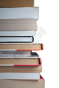 书本堆放图书大学书签白色学习背景图片