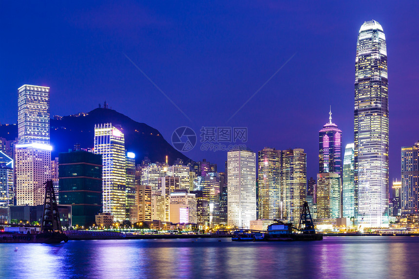 香港市中心天际经济金融城市地标办公室港口场景摩天大楼图片
